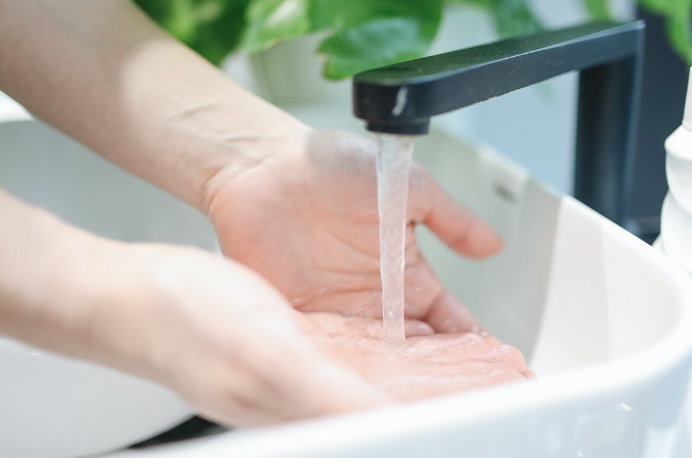 washing hands